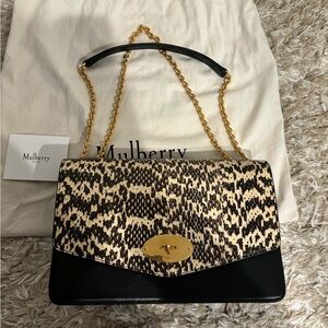 New Mulberry Large Darley Snakeskin shoulder bag